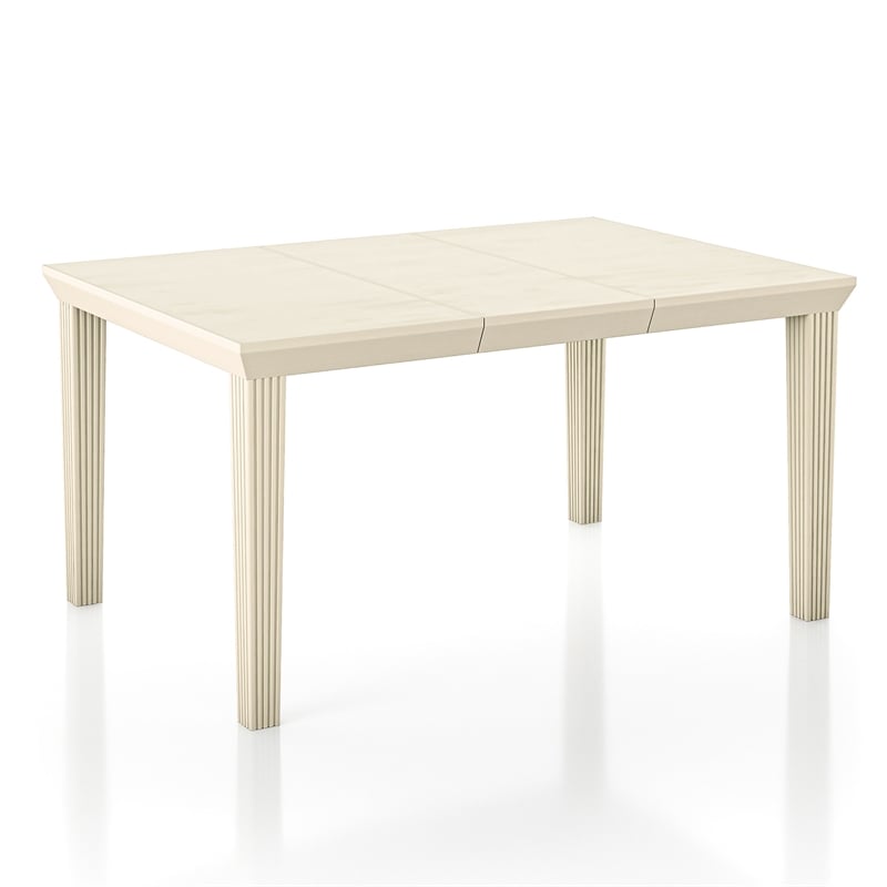Furniture of America Tabitha Wood Extendable Dining Table in Antique White