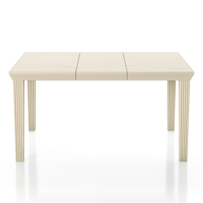 Furniture of America Tabitha Wood Extendable Dining Table in Antique White