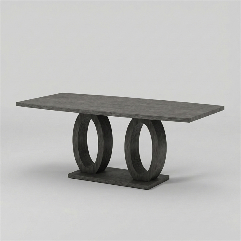 Furniture of America Gudra Contemporary Wood Rectangle Dining Table in Gray