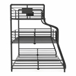 Furniture of America Bryon Metal Twin/Full/Queen Triple Bunk Bed in Black