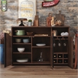 Furniture of America Helen Farmhouse Wood 6-Shelf Buffet in Distressed Walnut