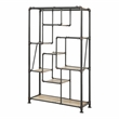 Furniture of America Alvin Industrial Metal 8-Shelf Bookcase in Sand Black