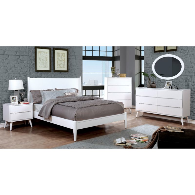 Furniture of America Adelie 3-Piece Mid-Century Modern Full Bed Set