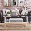 Furniture of America Lana Mid-Century Glass Top Coffee Table in Gray