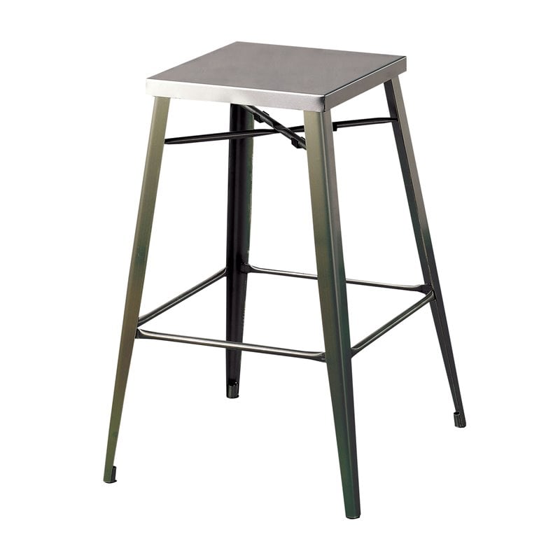 Furniture of America Roth 26-Inch Metal Bar Stool in Gray Gunmetal (Set of 2)
