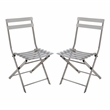 Furniture of America Mina Metal Side Chair in Silver Gun Metal (Set of 2)