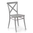 Furniture of America Balucci Metal Dining Chair in Silver (Set of 2)