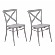Furniture of America Balucci Metal Dining Chair in Silver (Set of 2)