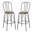 Furniture of America Chelsea Metal Windsor Bar Stool in Black (Set of 2)