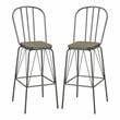 Furniture of America Chelsea Metal Windsor Bar Stool in Gray (Set of 2)