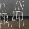 Furniture of America Chelsea Metal Windsor Bar Stool in White (Set of 2)