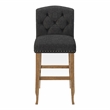 Furniture of America Liston Rustic Fabric Bar Stool in Dark Gray (Set of 2)