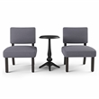 Furniture of America Jetson Wood 3-Piece Accent Table and Chair Set in Gray
