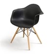 Furniture of America Ashton Plastic Dining Arm Chair in Black (Set of 2)