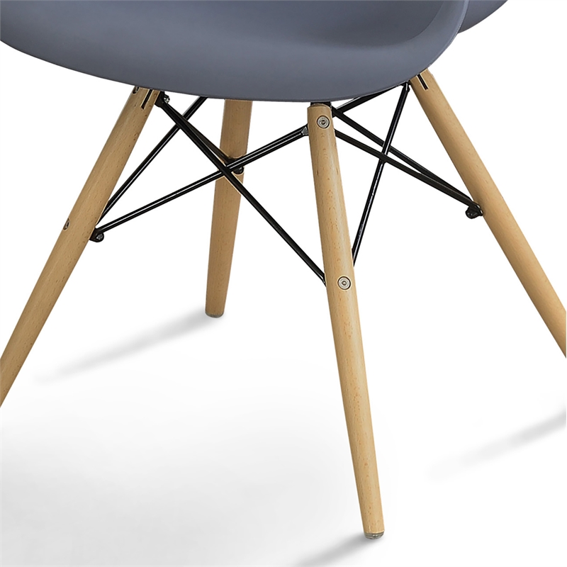 Furniture of America Ashton Plastic Dining Arm Chair in Gray (Set of 2)