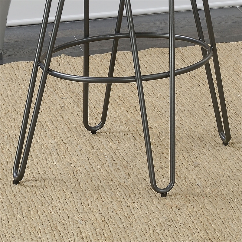 Furniture of America Mandy Metal Bar Stool in Silver Gun Metal (Set of 2)