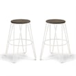 Furniture of America Mandy Metal Bar Stool in White (Set of 2)
