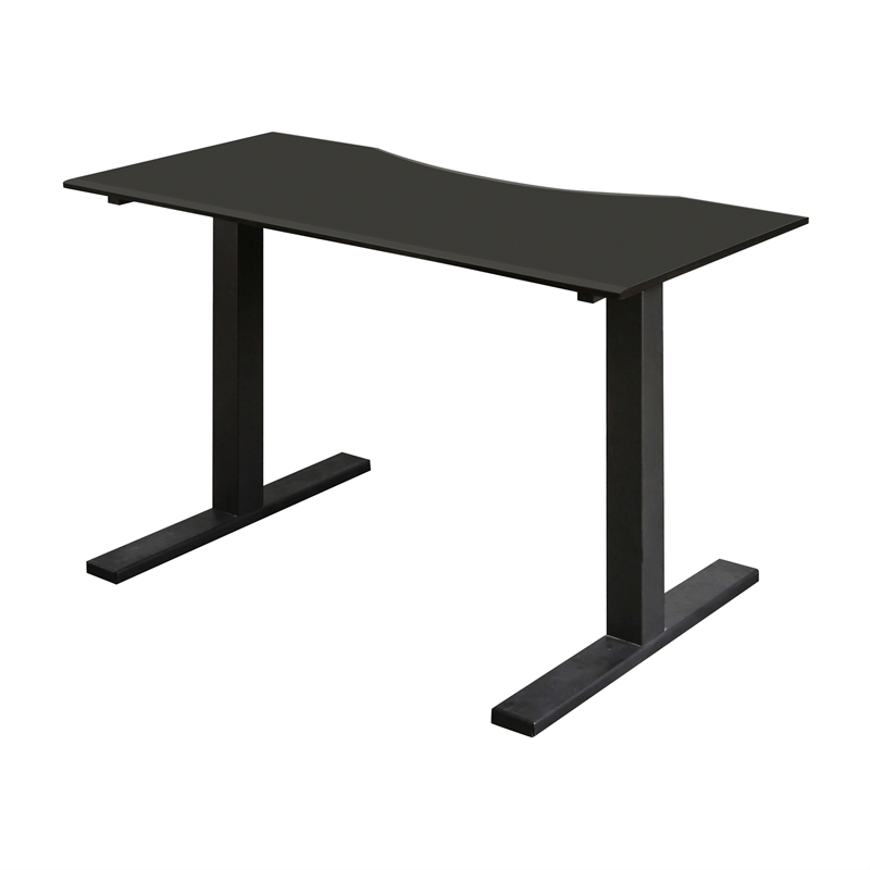 Furniture of America Seantay Metal Adjustable Short Desk with USB in Black