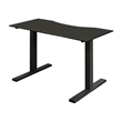Furniture of America Seantay Metal Adjustable Short Desk with USB in Black
