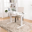Furniture of America Seantay Metal Adjustable Short Desk with USB in White