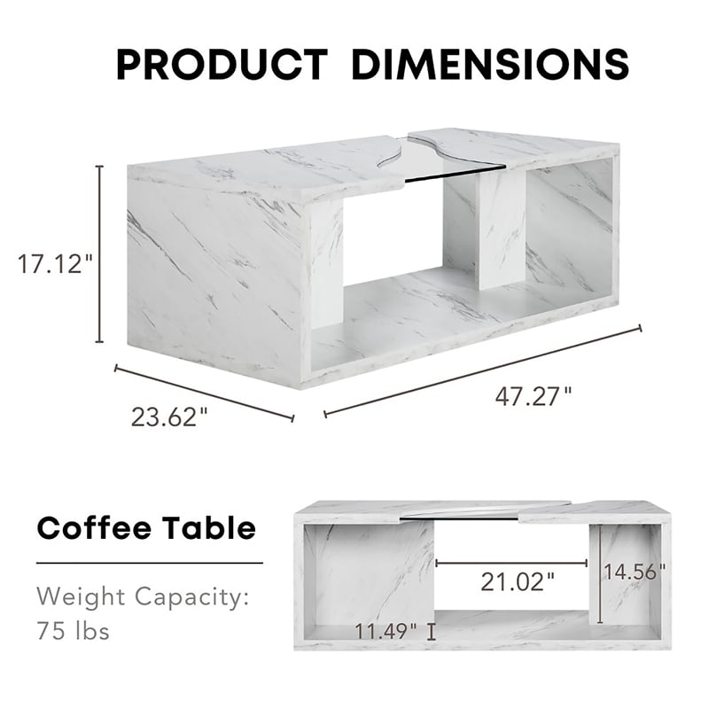 Furniture of America Lenu Contemporary Wood Storage Coffee Table in White