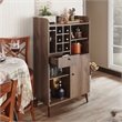 Furniture of America Alzon Wood Multi-Storage Wine Rack in Distressed Walnut