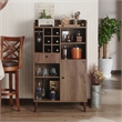 Furniture of America Alzon Wood Multi-Storage Wine Rack in Distressed Walnut