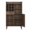 Furniture of America Alzon Wood Multi-Storage Wine Rack in Distressed Walnut