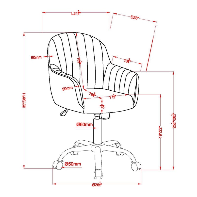 Furniture of America Allenton Fabric Adjustable Office Chair in Brown