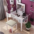 Furniture of America Modaz Wood Flip-Top 3-Piece Vanity Set in White