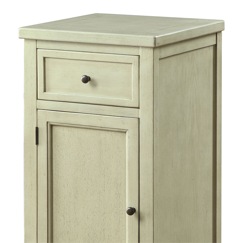 Furniture of America Jennifer Wood 1-Drawer Side Table in Antique White