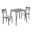 Furniture of America Kelle Transitional Metal 3-Piece Dining Set in Natural Tone