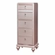 Furniture of America Appell Wood Swivel Chest with Mirror in Rose Gold