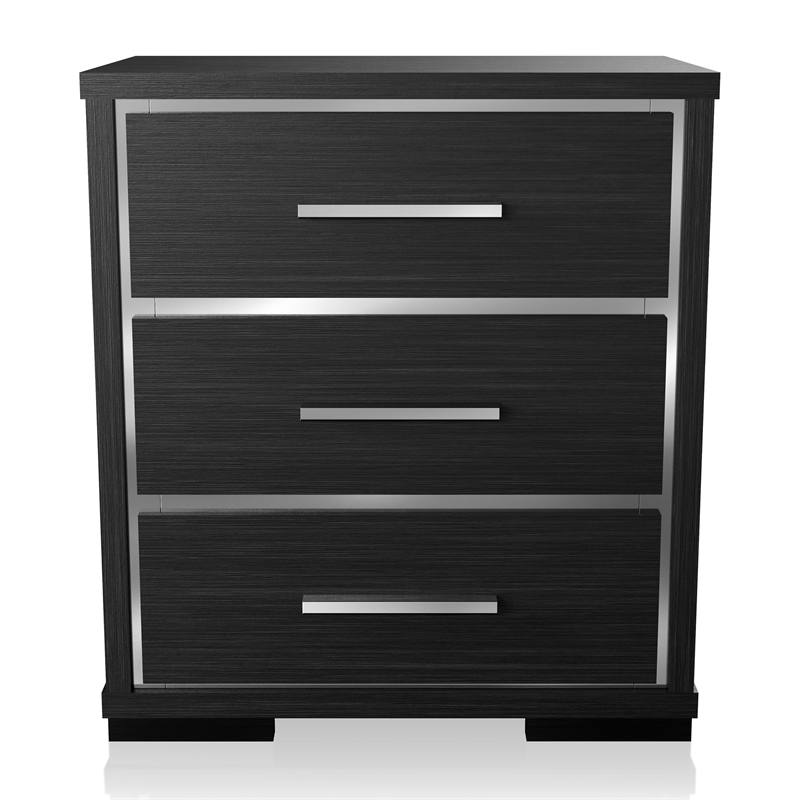 Furniture of America Henly Contemporary Wood 3-Drawer Nightstand in Warm Gray