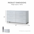 Furniture of America Krister Contemporary Wood 6-Drawer Dresser in White