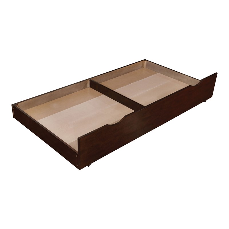 Furniture of America Gamora Solid Wood Trundle in Brown Cherry
