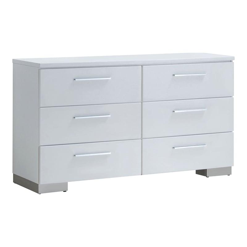 Furniture of America Krister 2-Piece Solid Wood Dresser and Mirror in White