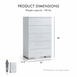 Furniture of America Krister Contemporary Wood 5-Drawer Chest in White