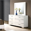Furniture of America Quaker Contemporary Wood Dresser and Mirror in White