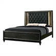 Furniture of America Braylene Wood Tufted Panel Cal King Bed in Metallic Gray