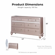 Furniture of America Appell Solid Wood 7-Drawer Dresser in Rose Gold