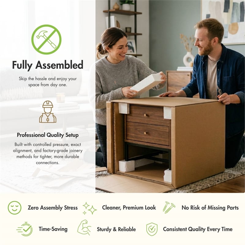 Furniture of America Hariston Solid Wood 2-Drawer Nightstand in Light Gray