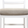 Furniture of America Mandelin Rustic Fabric Padded Pub Chair in White (Set of 2)