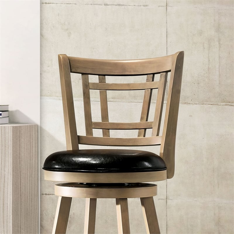 Furniture of America Charleen Wood 29-Inch Swivel Bar Stool in Maple