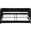 Furniture of America Marlene Contemporary Fabric Daybed with Trundle in Black