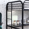 Furniture of America Kandice Metal Twin over Workstation Bunk Bed in Black