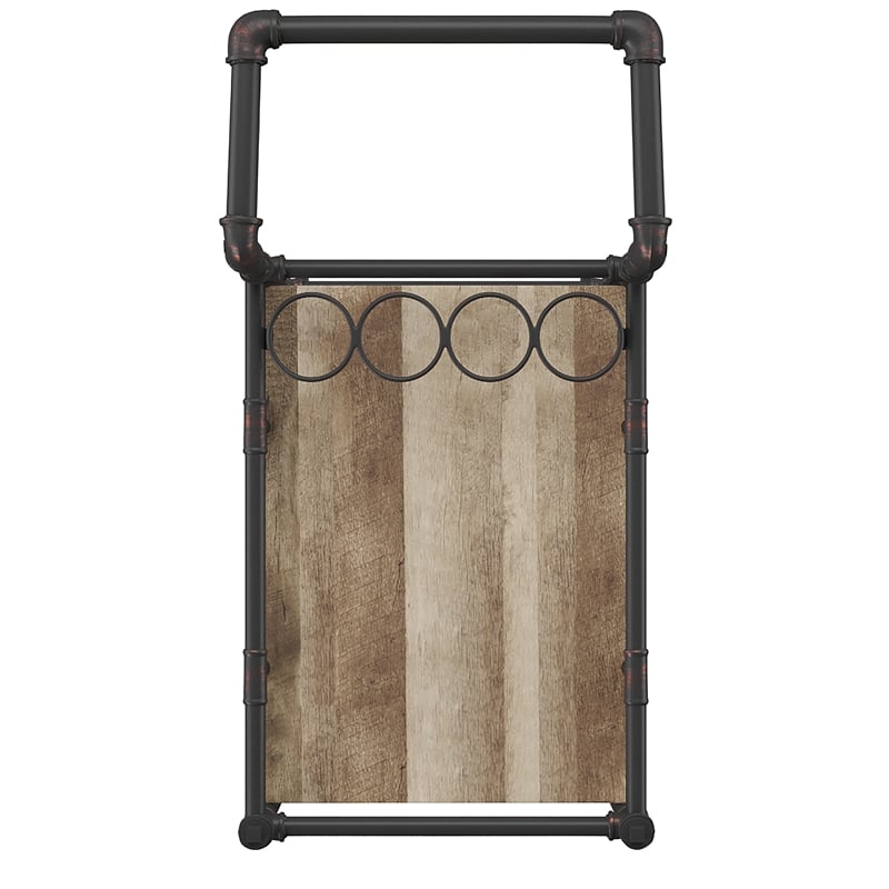Furniture of America Byson Industrial Metal Bar Cart in Sand Black