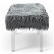Furniture of America Raven II Contemporary Fabric Upholstered Bench in Gray