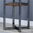 Furniture of America Barker Industrial Glass Top End Table in Black Chrome