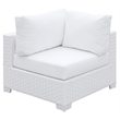 Furniture of America Arthur Contemporary Rattan Patio Corner Chair in White